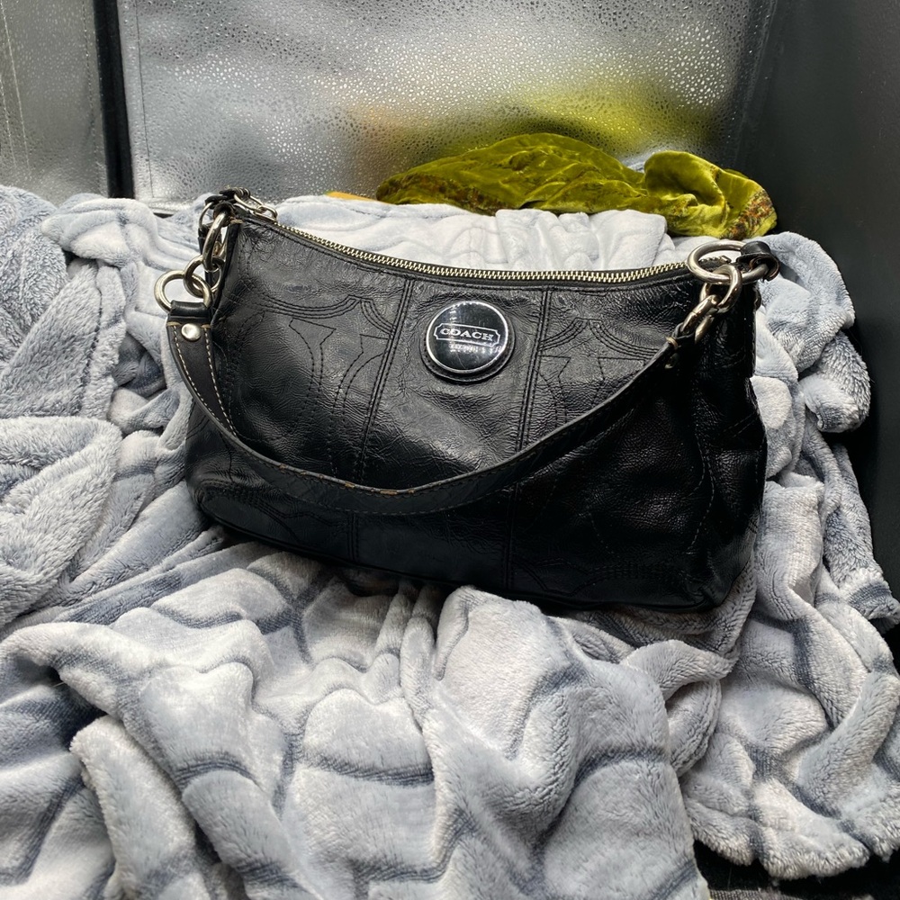 669 Coach black leather F 15141 Pennie Preowned